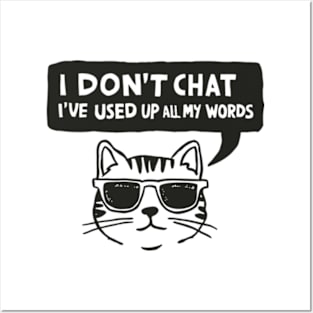 I Dont Chat Ive Used Up All My Words Posters and Art